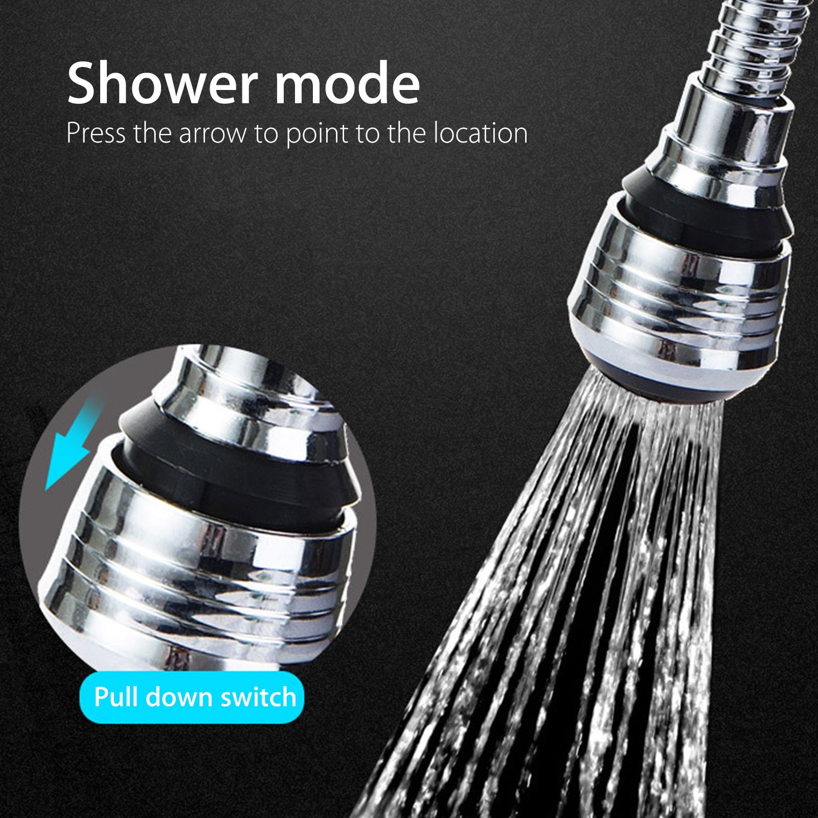 Stainless Steel Sprayer 360 Degrees Sink Faucet Sprayer Water Faucet Extender