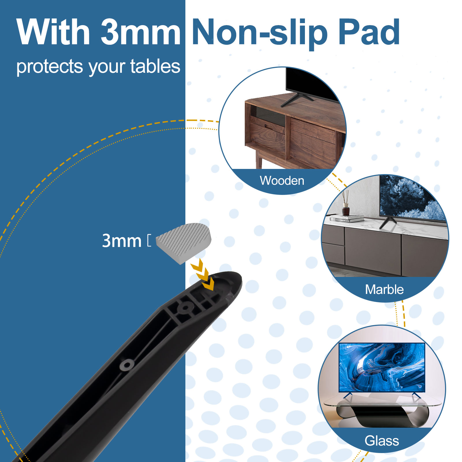 TV Stand for Hisense TV Legs, TV Stand Legs for Hisense 32" 43" 50" 55" 58" 65" Smart TV, for 32H4030F3 43R6E3 50R6E3 50A6G 55H6570 55H6570G 58H6870, TV Stand Legs with Screws