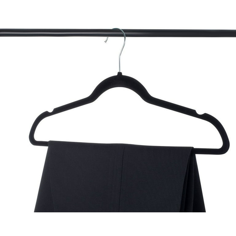 Micuul Velvet Hangers 50 Pack, Black Hangers with Tie Bar, Non-Slip & Durable Clothes Hangers Holds Up to 18 lbs, Heavy Duty 360 Degree Swivel Felt