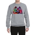 thumbnail image 2 of Wild Bobby, Colorful Rainbow Pomeranian Dog Animal Lover Unisex Crewneck Graphic Sweatshirt, Heather Grey, 2XL, 2 of 3