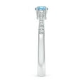 thumbnail image 3 of ANGARA Natural Classic Three Stone Aquamarine and Diamond Ring in 14K White Gold for Women (Size-4mm) | March Birthstone, Birthday, Anniversary, Jewelry Gift for Women | Natural Aquamarine Ring, 3 of 9