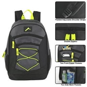 24 pack 18 Inch Multipocket Dual Zipper Bungee Cord Backpacks Gym, Travel, Commuting in Blues & Grays Pack