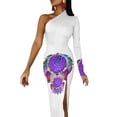 thumbnail image 3 of Dream Catcher Half Dleeve Split Dress Women"s clothing Long dresses, 3 of 6