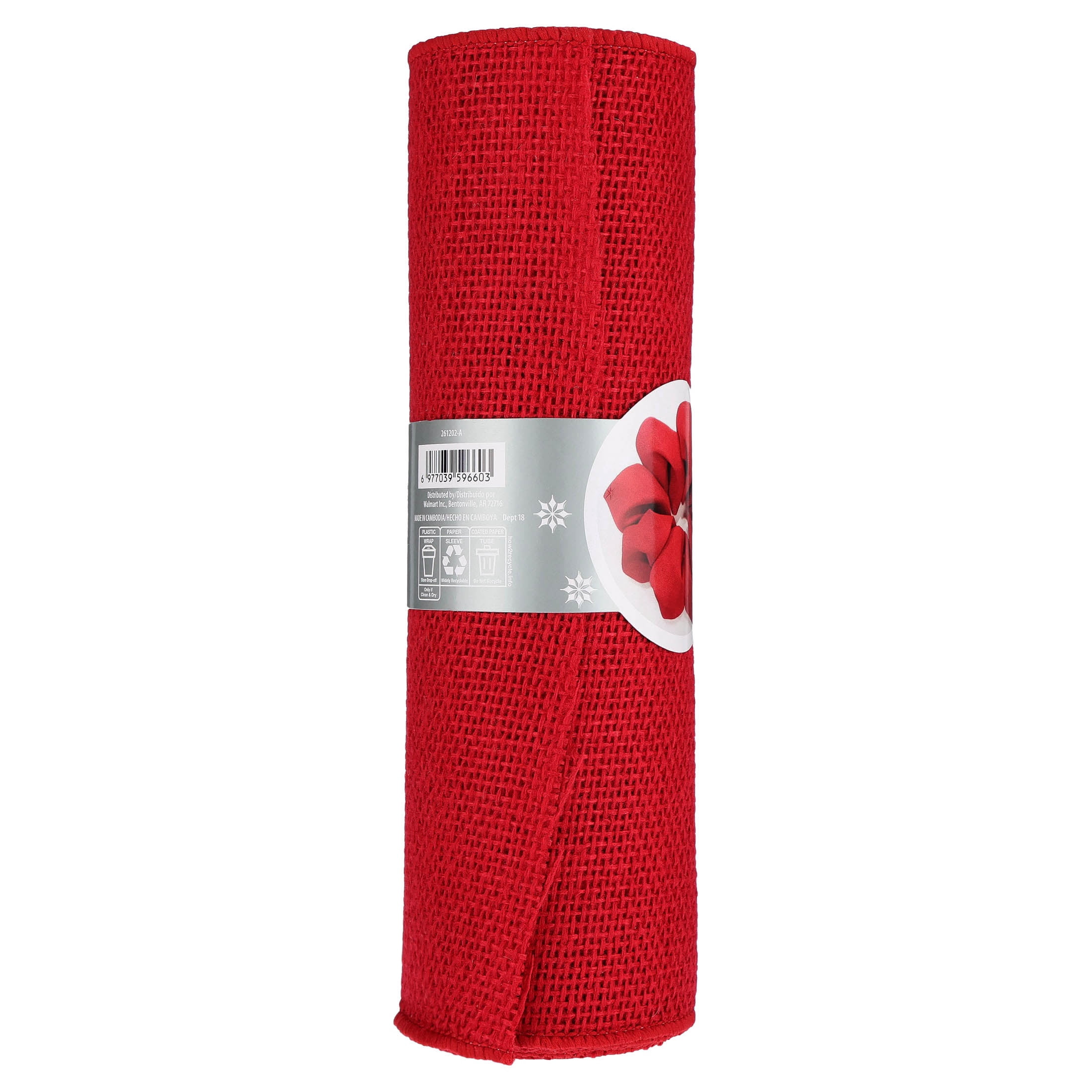 Red Mesh Christmas Ribbon, 10.5" x 12', by Holiday Time