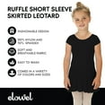thumbnail image 3 of Elowel Girls Leotard Toddlers Short Sleeve Skirted Dress for Gymnastics Dance Ballet Black Size 12-14, 3 of 7