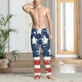 thumbnail image 2 of Logiee USA Colors Stripes1 Print Pajama Pants for Men,Men’s Pajama Bottoms,Mens PJ Pants with Pockets & Button Fly-Medium, 2 of 6