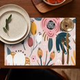 thumbnail image 5 of Wrinkle Free Botanical Bloom Table Mats with Butterfly and Bee Print, Heat Resistant Flax Material for Summer Country Farmhouse Dining Room Decor, Set of 4, 5 of 6