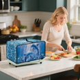 thumbnail image 4 of ZIATUBLES Dolphin Print Toaster Oven Cover Stain Resistant Dust Protector with Side Pockets Anti Scratch Kitchen Countertop Organization, Fits 18.5" x 14.5" x 9", 4 of 8