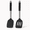 Black, variant on 2-Piece Silicone Spatula Set, Heat Resistant Non-stick Turner Set with Solid & Slotted Spatula, BPA-Free Kitchen Utensils, Easy to Clean Silicone Cooking Tools (Black)