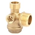 thumbnail image 3 of Herramienta de conexión de tubo de válvula de retención roscada macho para compresor de aire de latón de 3 puertos, 3 of 14