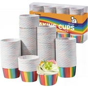 **parchment cupcake liners rainbow color standard size 200pcs, christmas cupcake liners, muffin baking liners, heavy duty greaseproof wrappers for bakery, birthday party