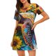 thumbnail image 1 of Balery Sunflower Turtle Camisón de manga corta con cuello redondo para mujer, cómodo y elegante., 1 of 6