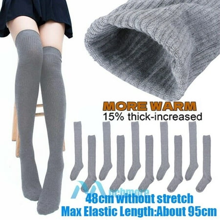 

5 Pairs Long Socks Winter Warm Over Knee High Socks Knitted Women Long Stockings