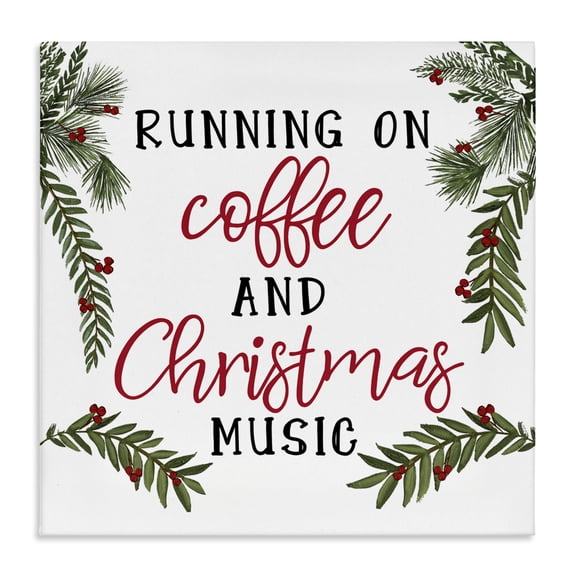 Stupell Industries - Coffee & Christmas Music Canvas Art, 36 x 36, Made In USA