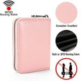 thumbnail image 4 of Saipulusi RFID Blocking Women's Card Holder Leather Wallet, Pink, 4 of 6