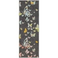 thumbnail image 2 of Unique Loom Whimsy Kids Collection Area Rug - Butterflies (2' 2" x 6' 1" Runner Charcoal Gray/Blue), 2 of 9