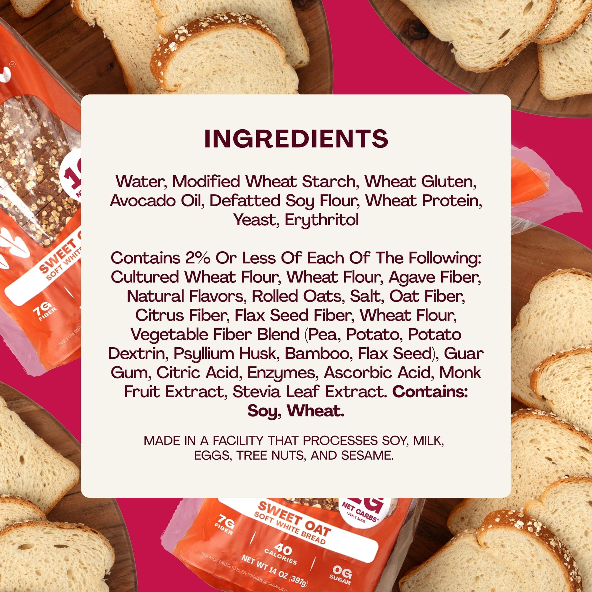Sola Sweet Oat Sliced Bread, Soft White Bread, Non-GMO, 14 oz