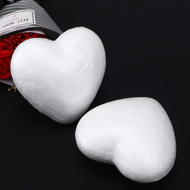 Lot of 22 Polystyrene 4 Inch Foam Hearts For Crafts Wedding Valentines Day