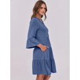 thumbnail image 4 of Vestido ANRABESS de verano con cuello en V y estampado escalonado en A, color azul playa, 4 of 6