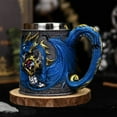 thumbnail image 3 of Ovzne Medieval Roaring Dragons Mug - Western Mythology 3D Embossed Winged Dragon Cup, 450Ml Resin Stainless Steel Beer/Coffee Cup With Snake Handle, 3 of 7