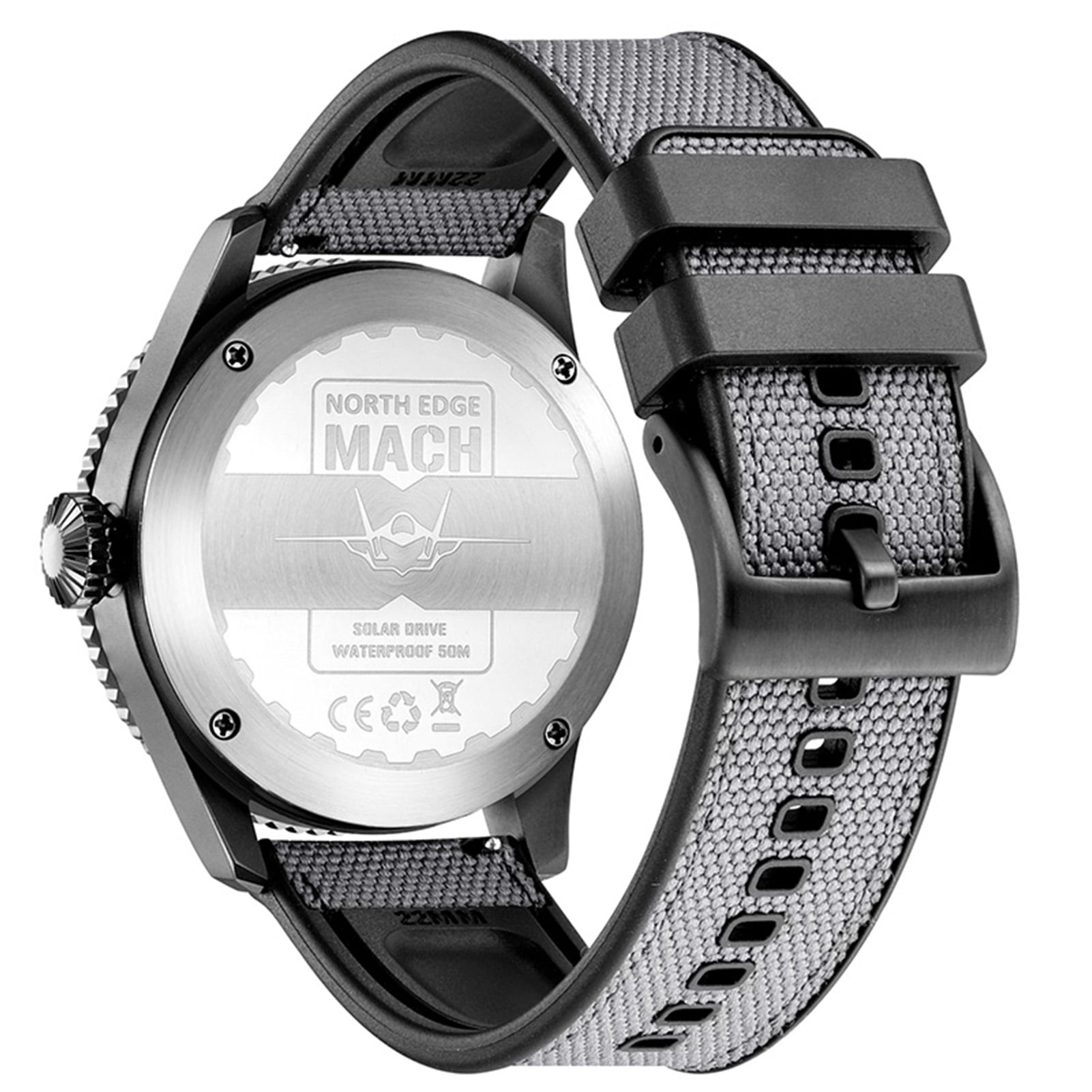Watches North Edge Mach Watch Pilot Watch Solar Powered Watch For Men 50M Waterproof Chronograph Night  Lasting Up To 180 Days Solar Watch