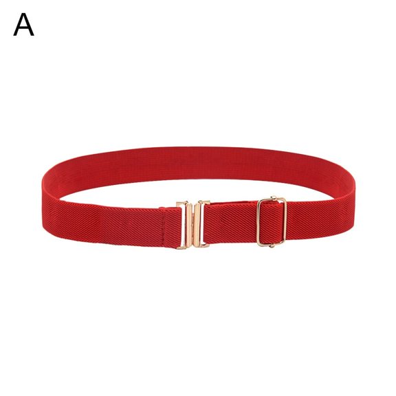 Canvas Stretch Adjustable Dress Decoration Elastic Belts Waist Belt Waistband Opposite Buckle A