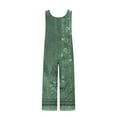 thumbnail image 7 of Tnhcen Women's Summer Floral Button Romper with Pockets - 100% Pre-shrunk Polyester Wide Leg Romper Casual Loose Fit S-2XL, 7 of 7