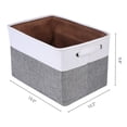 thumbnail image 4 of Unique Bargains Storage Cube Fabric Storage Bin with Handles White 15*10.2*9.8in, 4 of 6
