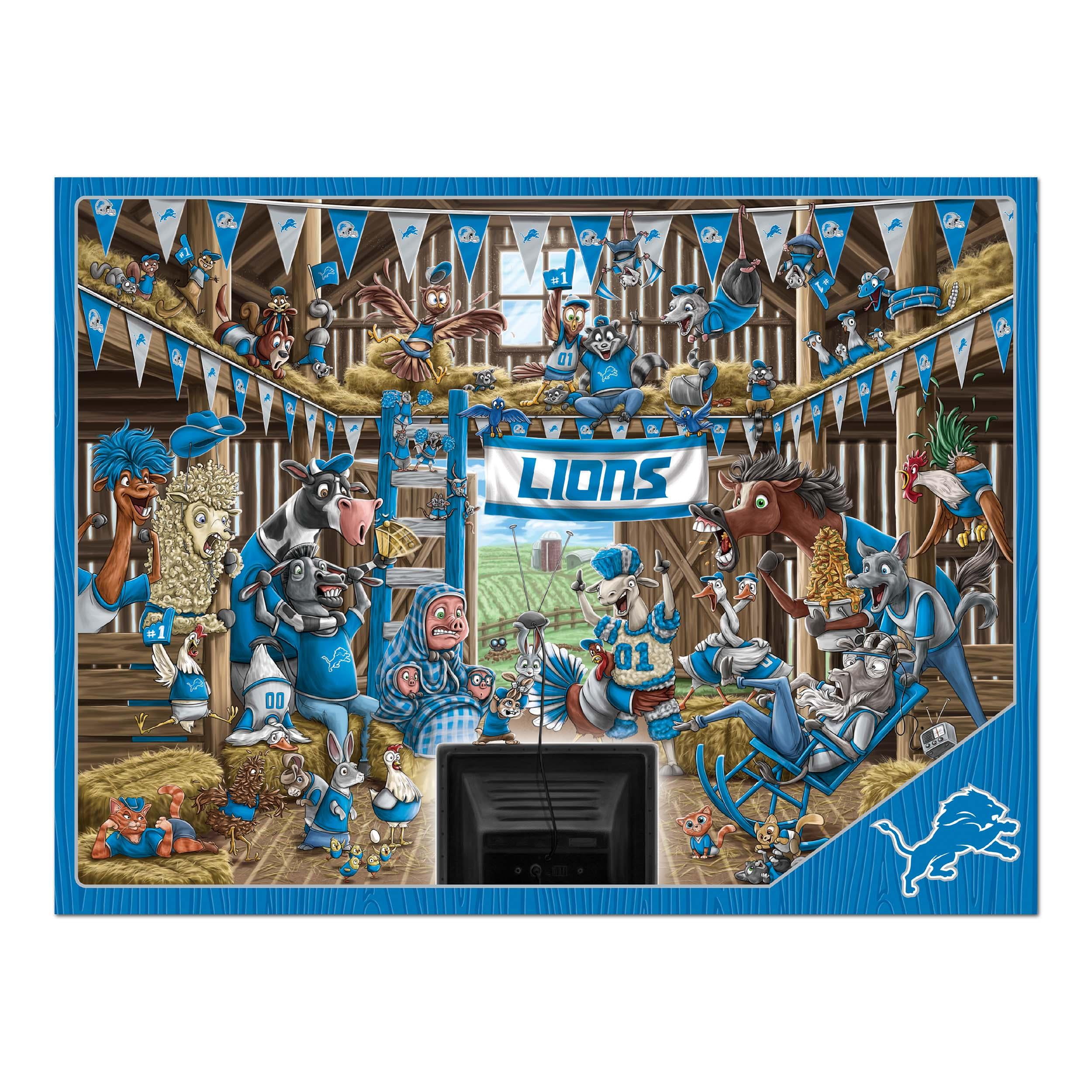 Detroit lions nfl barnyard fans jigsaw puzzle - 500 piece football animals  cheering - walmart.com