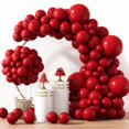 thumbnail image 1 of Globos de látex RUBFAC, rojo rubí, 129 unidades, diferentes tamaños, con kit, 1 of 7