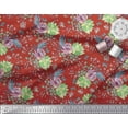 thumbnail image 2 of Soimoi Tissu en Coton Cambric Feuilles, Baies & Roses Imprimé Floral 1 Yard 56 Pouces de Large, 2 of 3