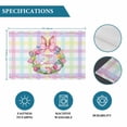 thumbnail image 6 of Happy Easter Placemats Set of 4, Rabbits Bows Tulips Eggs Colorful Stripes Placemats for Dining Table, Place Mats for Kitchen Tabletop, Waterproof Wipeable Dining Table Mats Set, 6 of 9