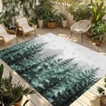 thumbnail image 2 of Outdoor Rug 5x8 ft Winter Pine Tree Waterproof Outdoor Patio Rug Mat Non Slip Outside Area Rugs Carpet for RV,Camping,Porch,Deck,Pool,Balconybackyard,Christmas Snowy Forest, 2 of 9