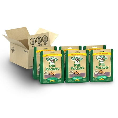 Greenies Pill Pockets Grain Free Capsule Size Natural Dog Treats Duck Flavor Formula, 6.6 oz. Pack