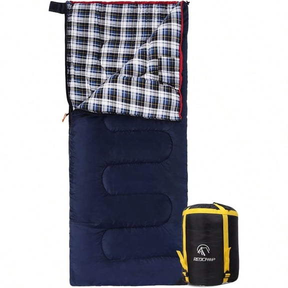 Cotton Flannel Sleeping Bag for Camping Backpacking Adults Cold Weather Envelope Sleeping Bags with 2/3/4/6lbs Filling