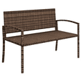 thumbnail image 1 of Outsunny Causeuse en Rotin Osier Mobilier de Jardin avec Accoudoirs Brun, 1 of 10
