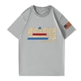 thumbnail image 4 of Hogleaql American Flag T-Shirt for Men Patriotic Short Sleeve Crew Neck American Flag Print Tops Dressy Independence Day Themed Loose Fit Pullover Tops Light Gray XL, 4 of 4