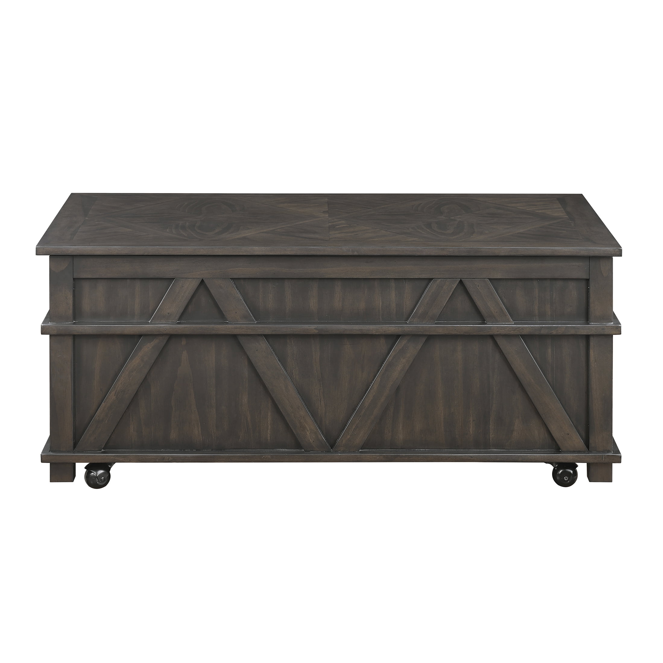 OakvillePark Lior Lift Top Coffee Table with Hidden Compartments and Casters, Brown