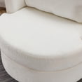 thumbnail image 5 of Muumblus Swivel Barrel Chair, Chenille Accent Armchair for Living Room Bedroom, Beige, 5 of 7