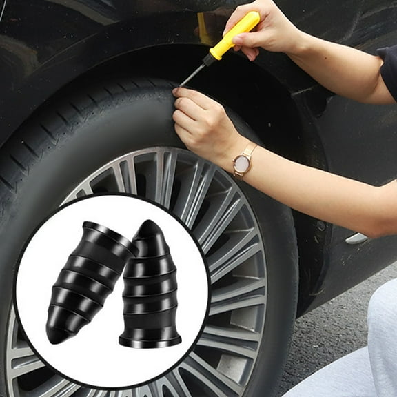 CIMAXIC Auto Tire Repair Kit 10Pcs for Car Tires with Black Rubber and Nail Shape