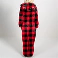 thumbnail image 6 of Awdenio Women's Jumpsuits Clearance Adult Onesie Cute Ear Hooded Leopard Plaid Pajamas Zipper Long Sleeve Plush Jumpsuit, 6 of 8
