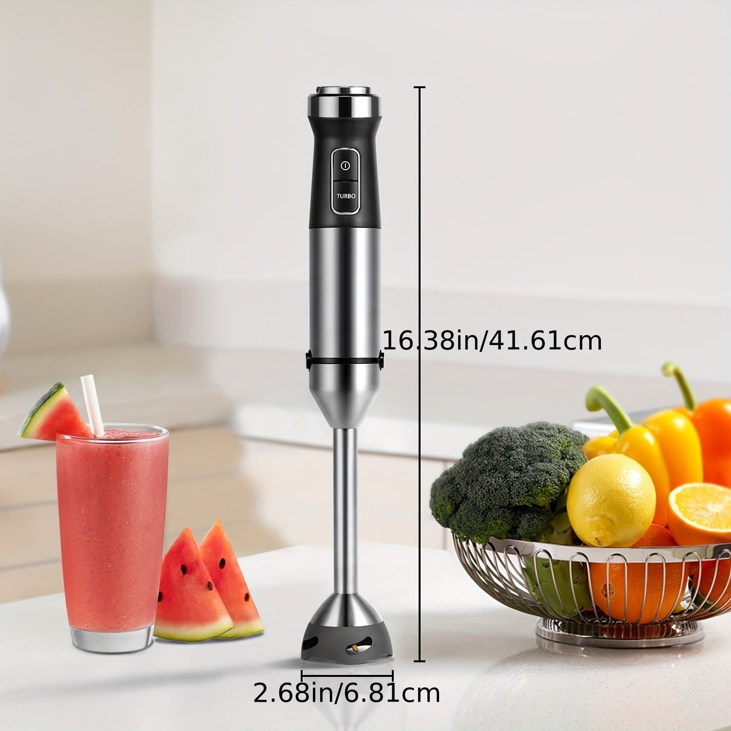 1000W 7-in-1 Immersion Blender Handheld - 20 Speed with Turbo Mode, Titanium Scratch-Resistant Blades, Includes Dough Hooks, Egg Beaters, Whisk, 800ml Beaker & 600ml Chopper, BPA-Free