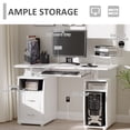 thumbnail image 5 of HOMCOM Computer Desk Home Office Workstation with Keyboard Tray, Shelf, 5 of 9