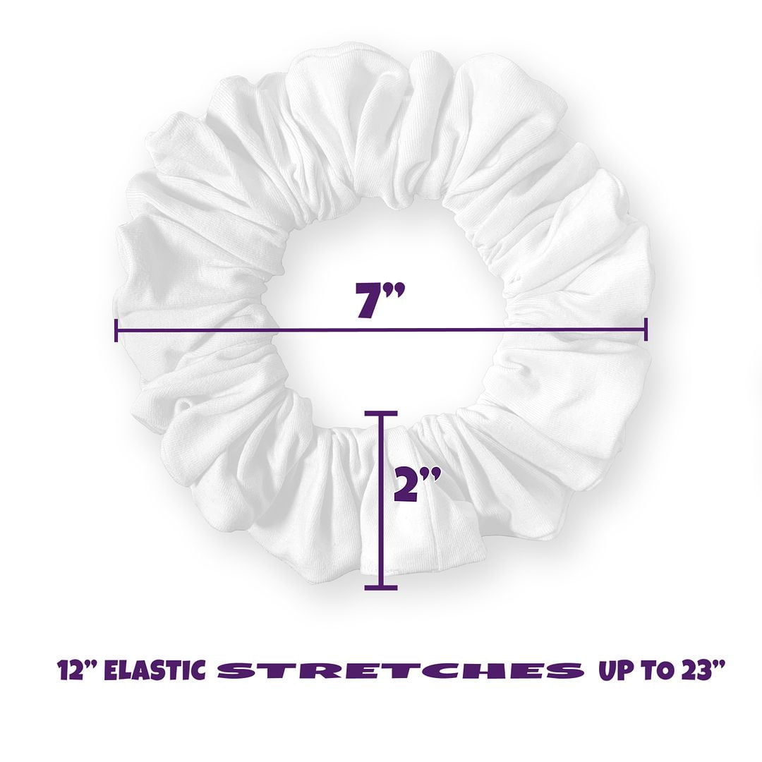 Scrunchies Cotton Knit Jumbo Size 3-Pack Ponytail Holder Made in USA Scrunchie King White