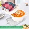 thumbnail image 3 of Yayeee Pot Holders Kitchen Heat Resistant with Pockets 7"x9.8" Cotton Oven Cooking Hot Pads, Vibrant Green Tartan Pattern, 3 of 7