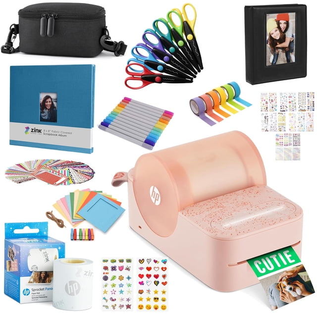 Impresora HP Sprocket Panorama Instant Portable Rosa con paquete
