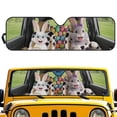 thumbnail image 4 of Binienty Cute Bunny Car Windshield Sun Shade for Jeep Gladiator JT 2020-2025 Easter Car Interior Decor Front Window Sun Shade UV Blocking Folding Auto Heat Protector, 4 of 7