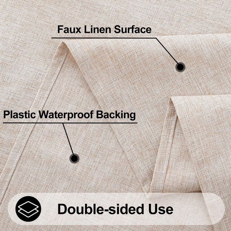 decorUhome Waterproof Linen Tablecloth, Wipeable, 52x70 photo 4