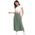 thumbnail image 5 of AskLazy Women's Maxi Skirt with Pockets,Ribbed Knit High Waisted Flowy A-Line Maxi Skirt,Comfortable Casual Wear,Christmas Tree,Green,XL, 5 of 9
