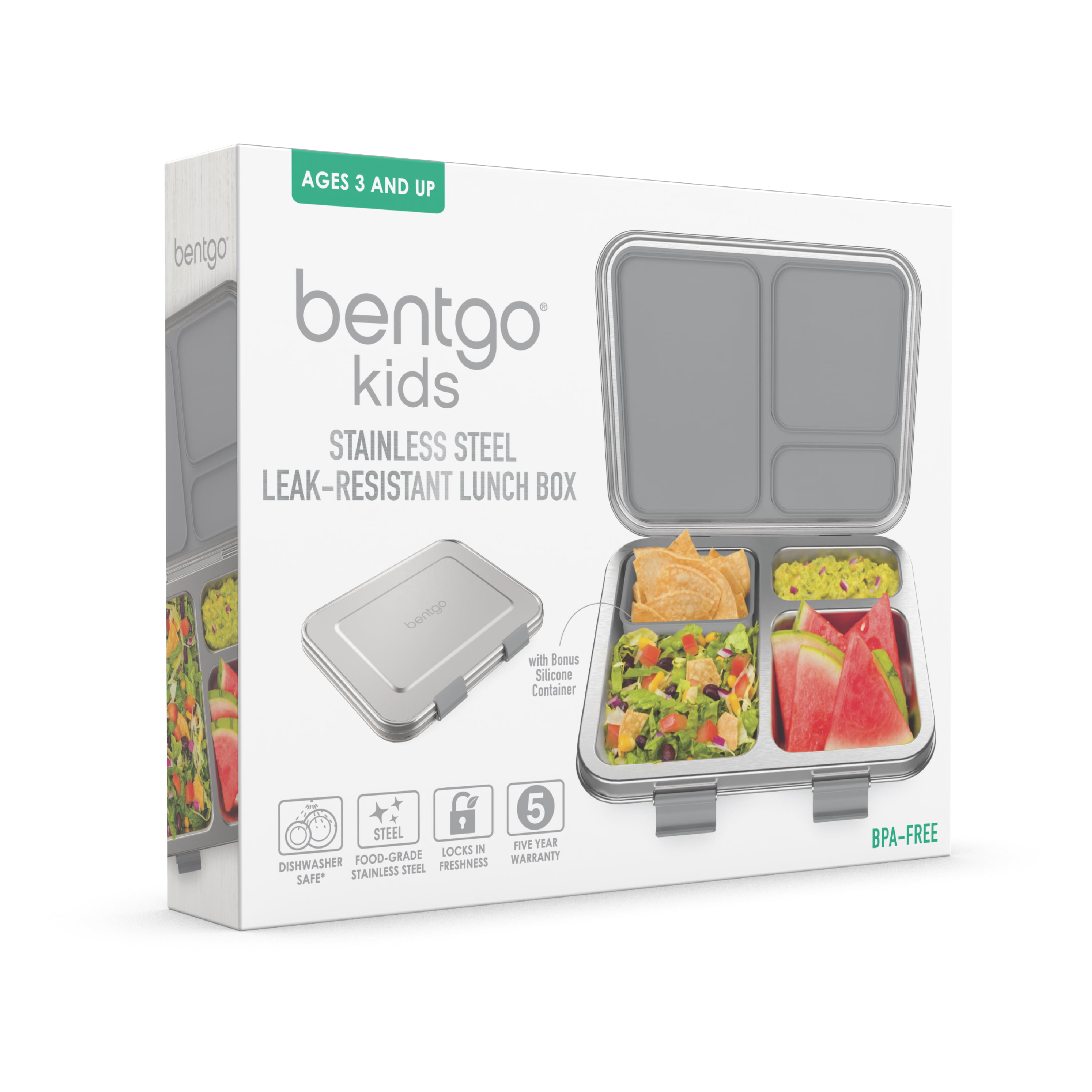 Bentgo® MicroSteel® Leak-Proof Lunch Box - Microwave-Safe, Oven-Safe,  Bento-Style Container with Removable Divider, Airtight Lid, Sustainable  Design